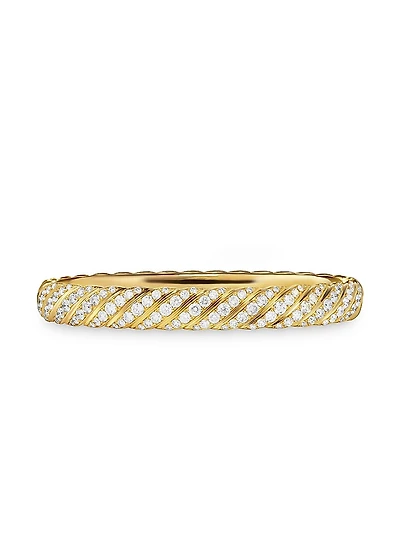 Sculpted Cable Bangle Bracelet 18K