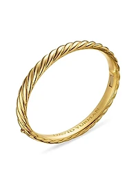 Sculpted Cable Bangle Bracelet in 18K Yellow Gold, 8MM