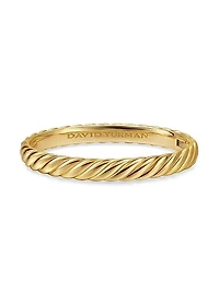 Sculpted Cable Bangle Bracelet in 18K Yellow Gold, 8MM