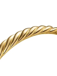 Sculpted Cable Bangle Bracelet in 18K Yellow Gold, 8MM