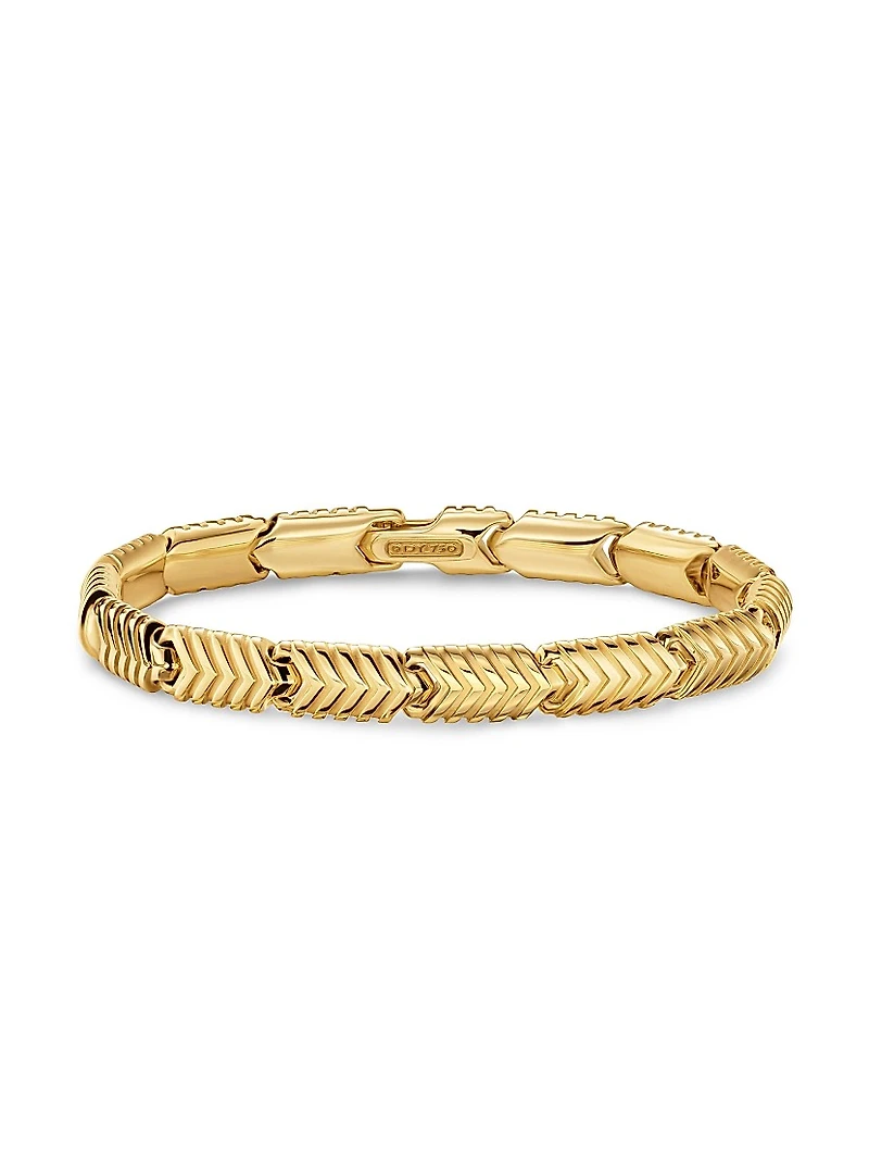 Chevron Link Bracelet 18K Yellow Gold, 7.6MM