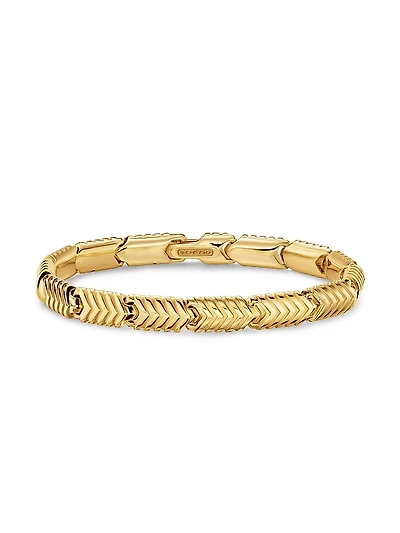 Chevron Link Bracelet 18K Yellow Gold, 7.6MM