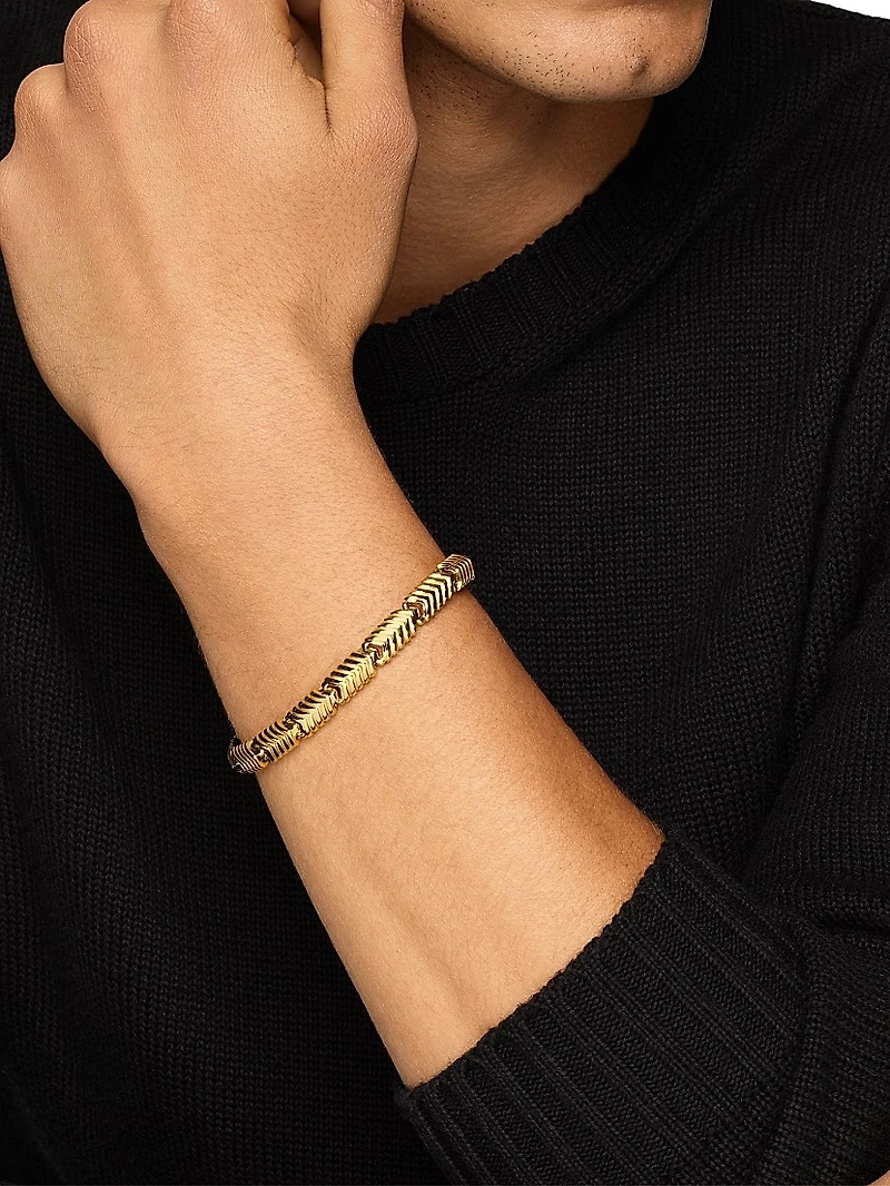 Chevron Link Bracelet 18K Yellow Gold, 7.6MM