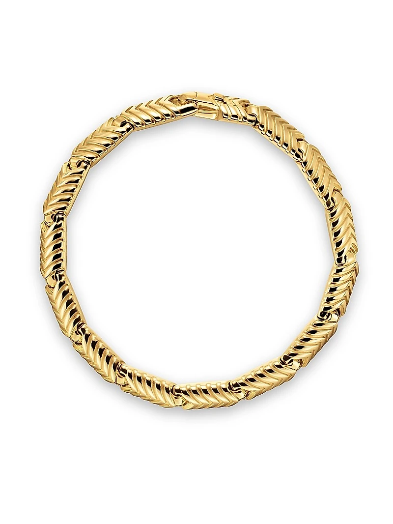 Chevron Link Bracelet 18K Yellow Gold, 7.6MM