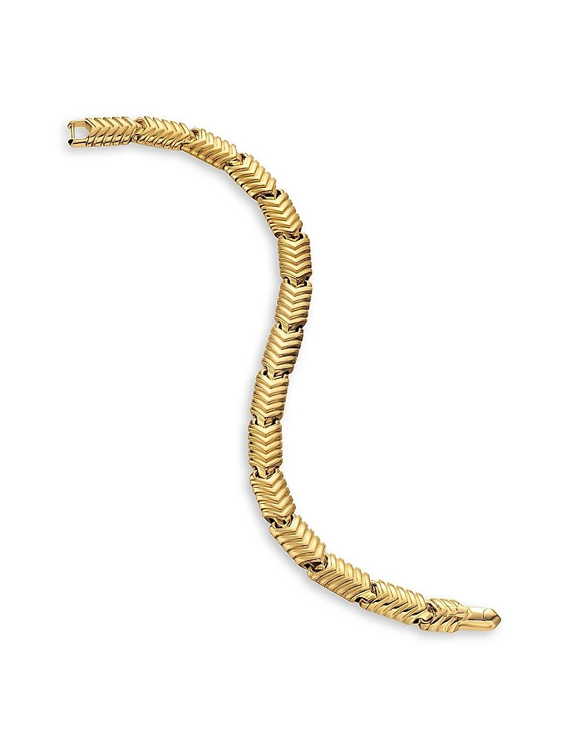 Chevron Link Bracelet 18K Yellow Gold, 7.6MM