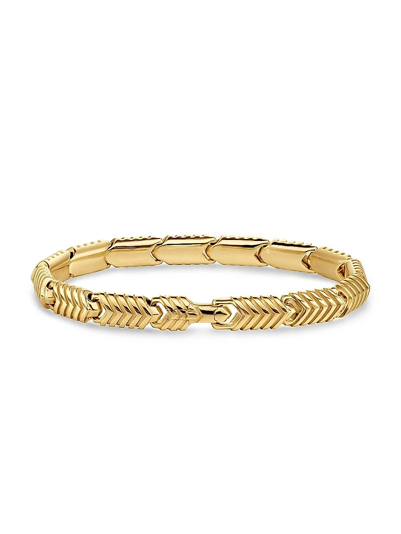 Chevron Link Bracelet 18K Yellow Gold, 7.6MM