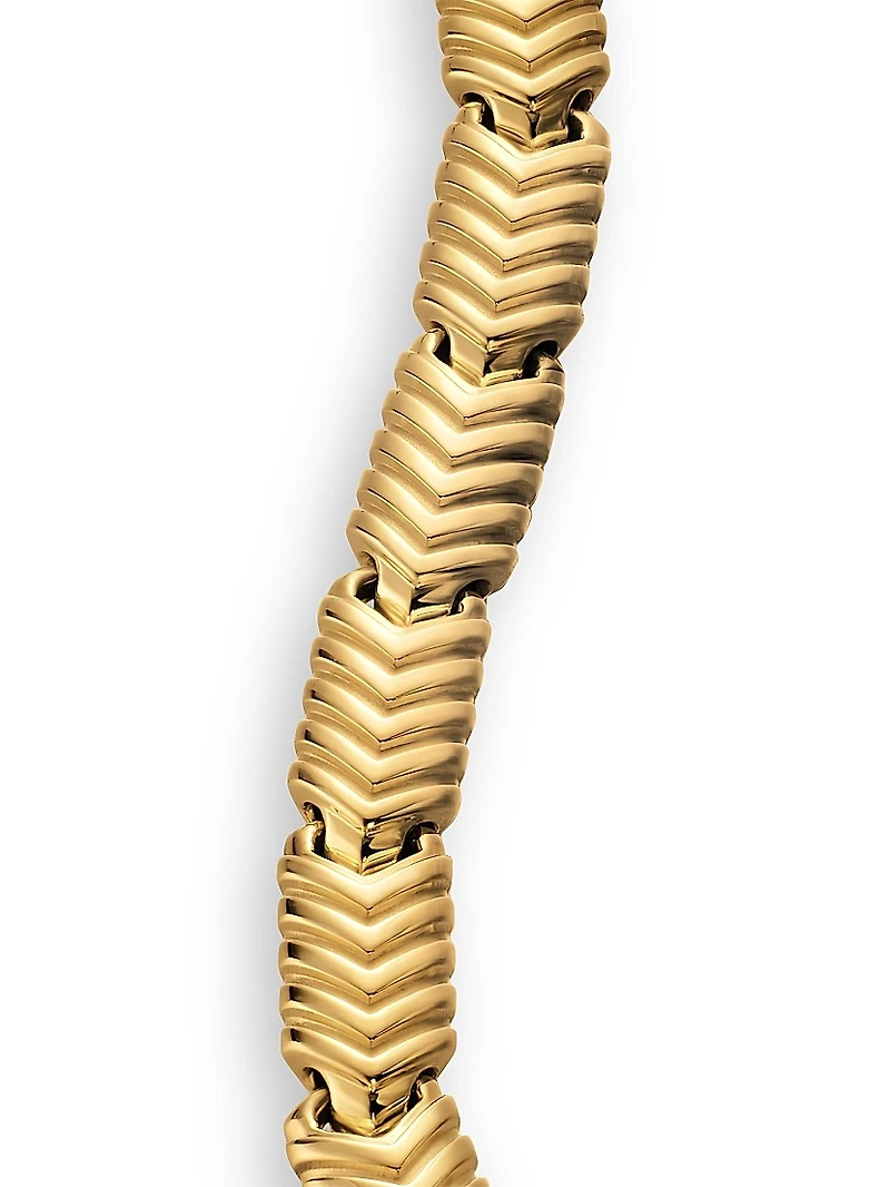 Chevron Link Bracelet 18K Yellow Gold, 7.6MM