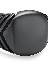 Chevron Signet Ring Black Titanium, 18MM