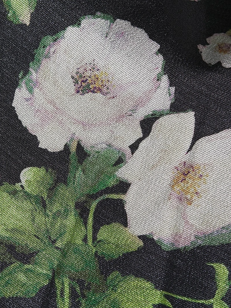 Floral Satin Jacquard A-Line Gown