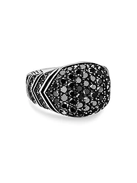 Chevron Signet Ring Sterling Silver
