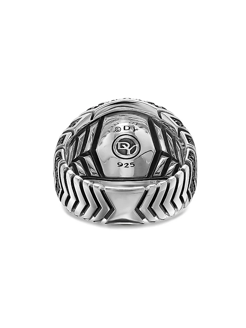 Chevron Signet Ring Sterling Silver