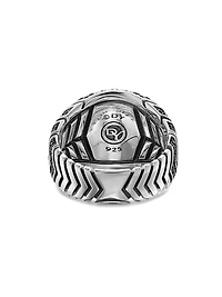 Chevron Signet Ring Sterling Silver