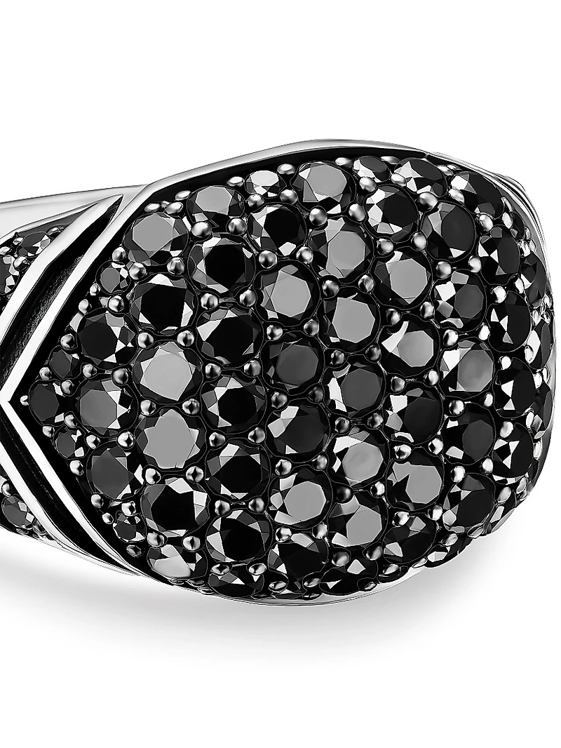 Chevron Signet Ring Sterling Silver