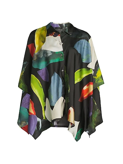 Yoru Silk Twill Caftan Shirt