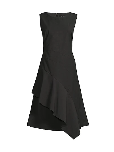Asymmetric Origami Taffeta Dress