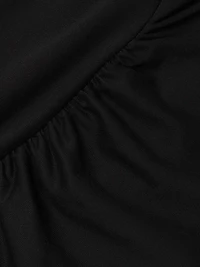 Mockneck Ruched Midi-Dress