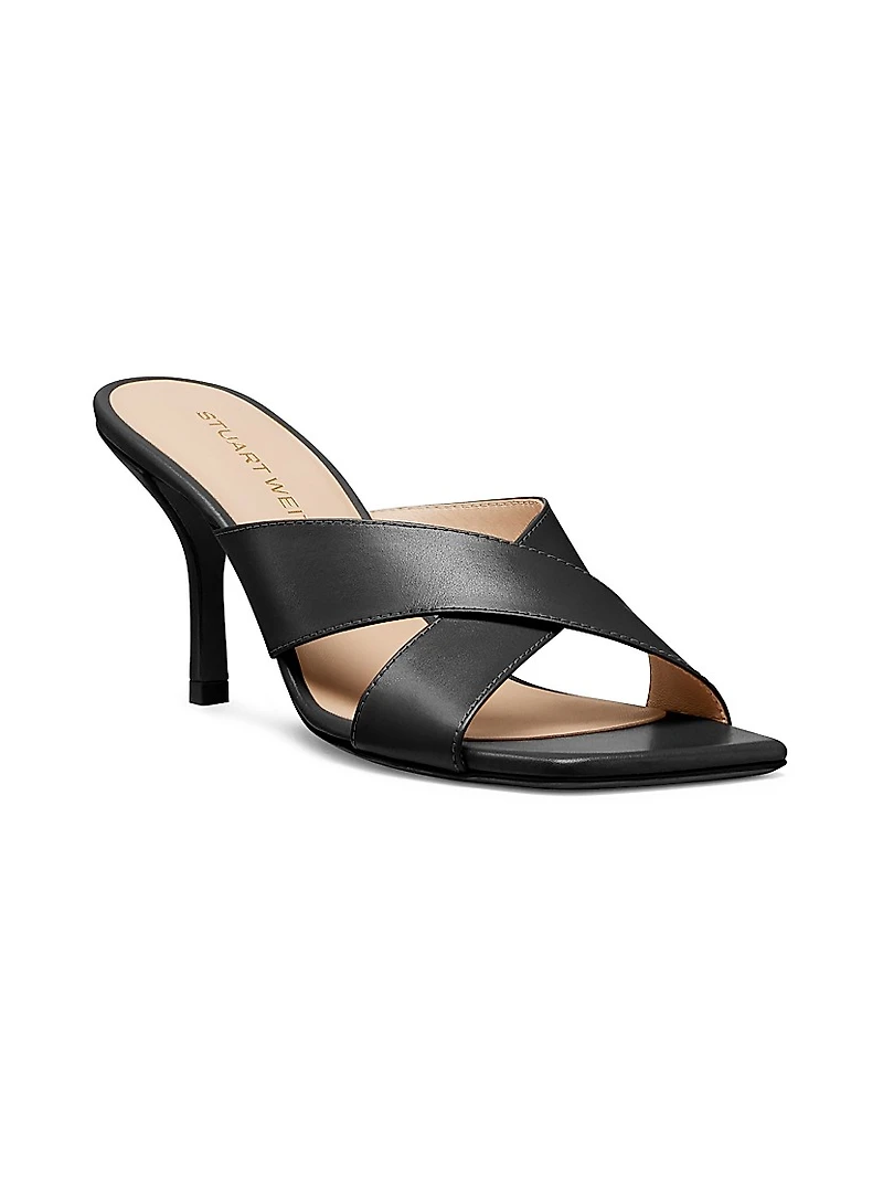 Dayna 75MM Leather Slip-On Sandals
