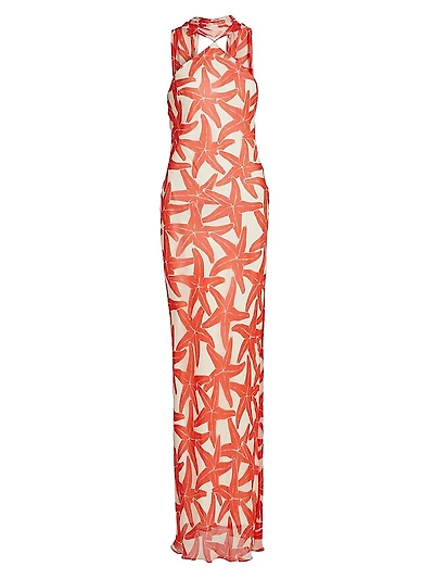 Ashton Starfish Halterneck Maxi Dress