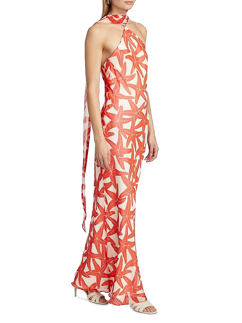 Ashton Starfish Halterneck Maxi Dress