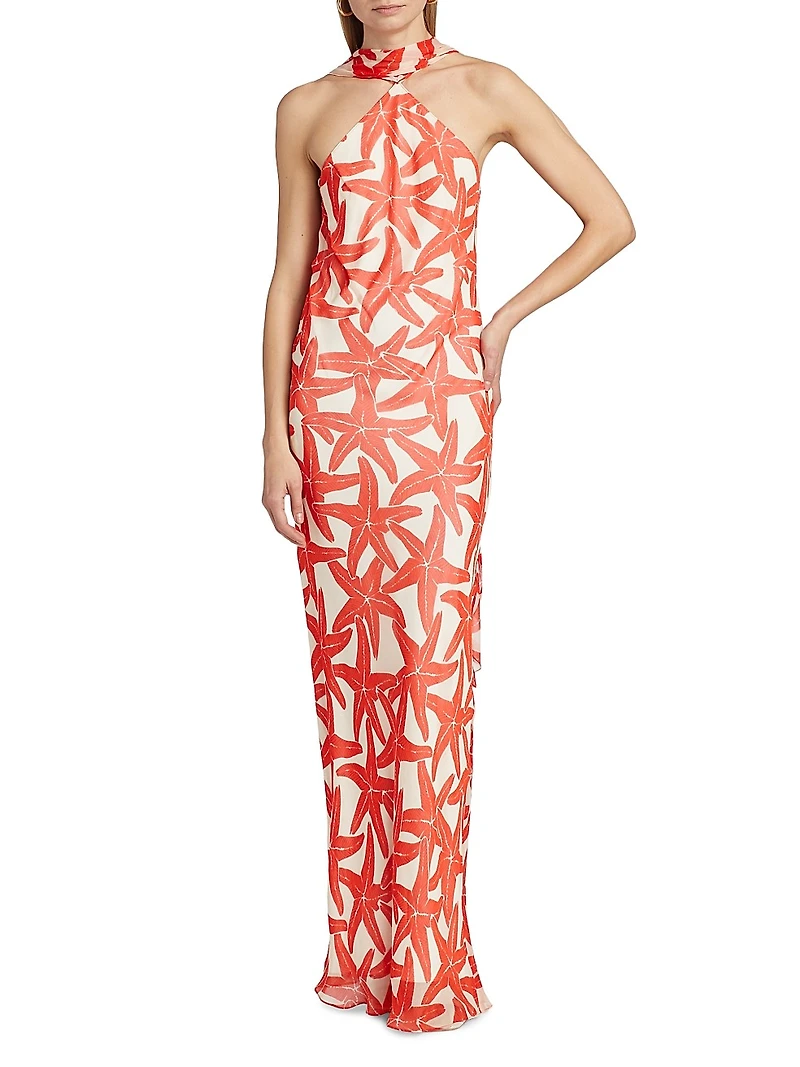 Ashton Starfish Halterneck Maxi Dress