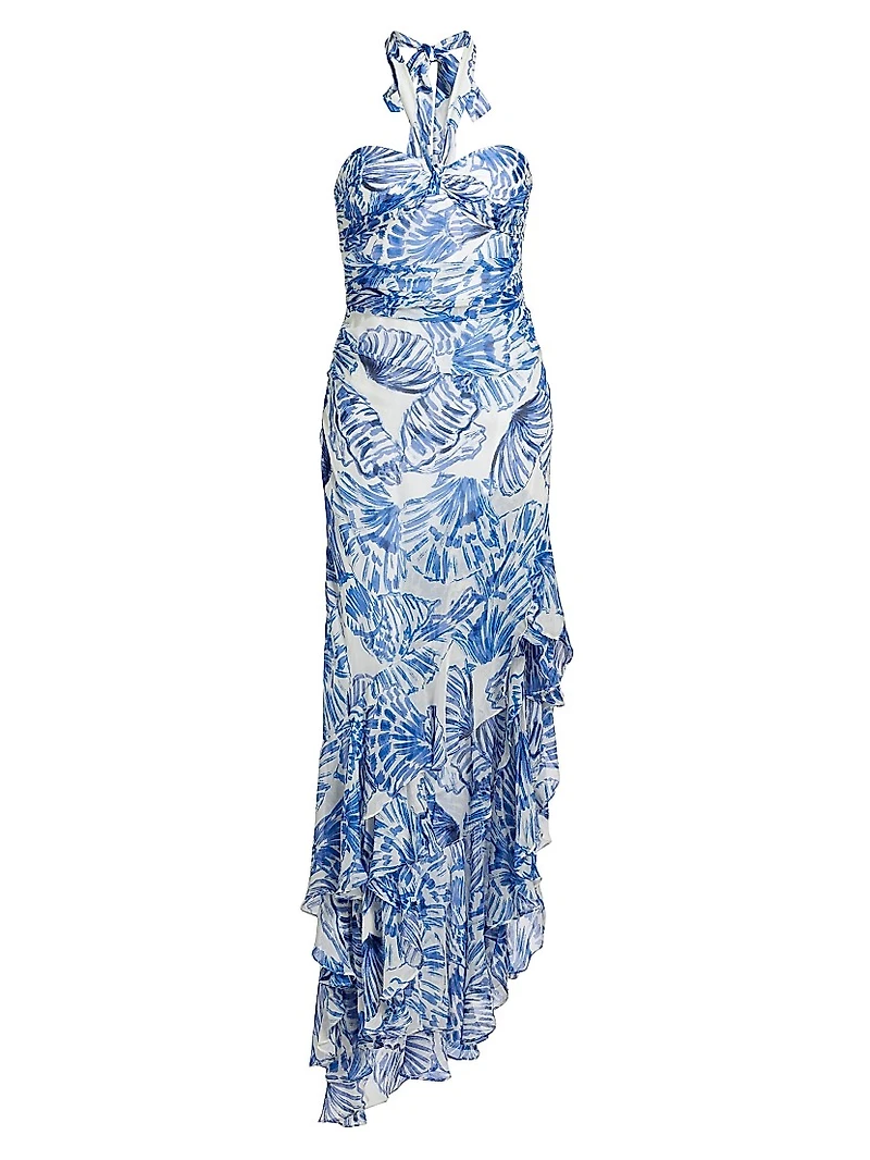 Marabou Printed Halterneck Dress