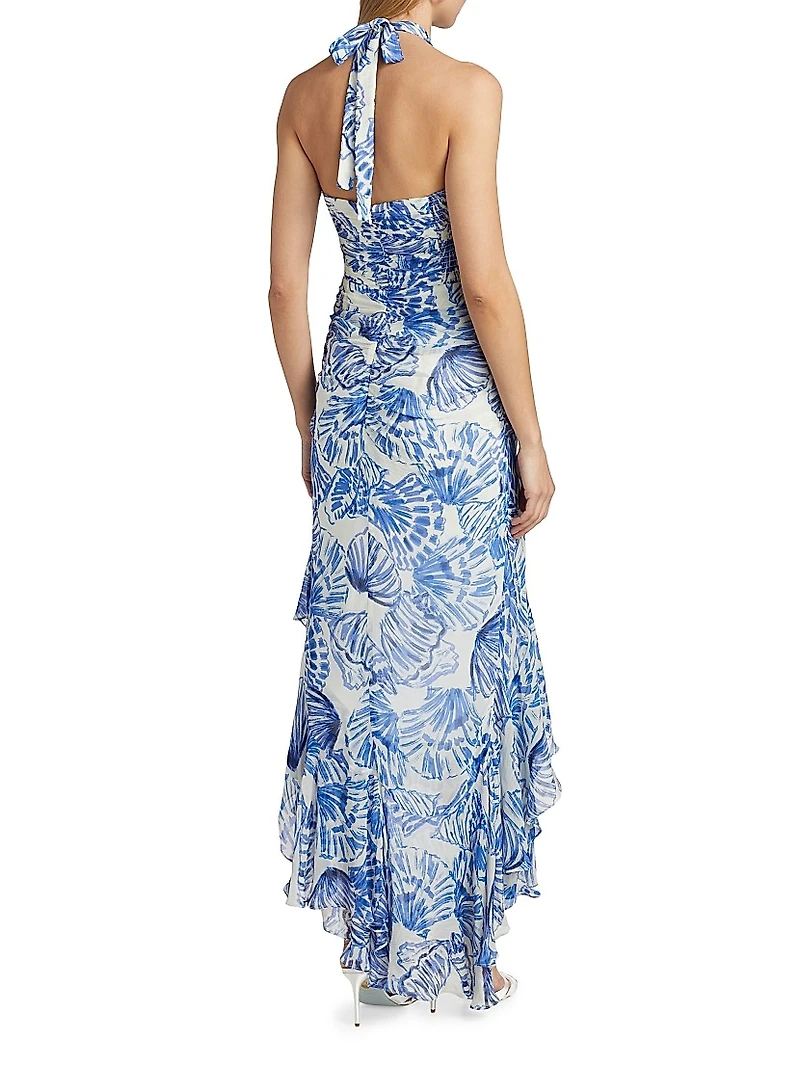 Marabou Printed Halterneck Dress