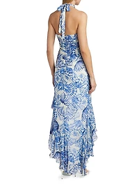 Marabou Printed Halterneck Dress