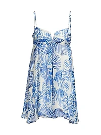 Liana Shell Print Silk Minidress