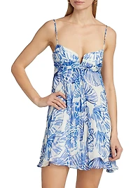 Liana Shell Print Silk Minidress