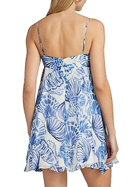 Liana Shell Print Silk Minidress