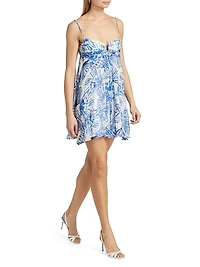 Liana Shell Print Silk Minidress