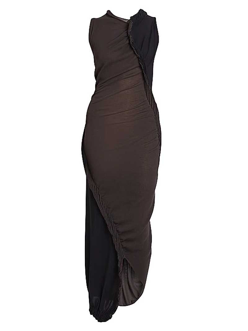 Beanstalk Two-Tone Drape Maxi-Dress
