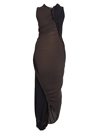 Beanstalk Two-Tone Drape Maxi-Dress