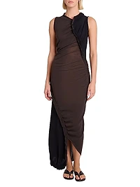 Beanstalk Two-Tone Drape Maxi-Dress