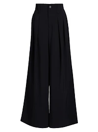 High-Rise Wide-Leg Elasticized Pants