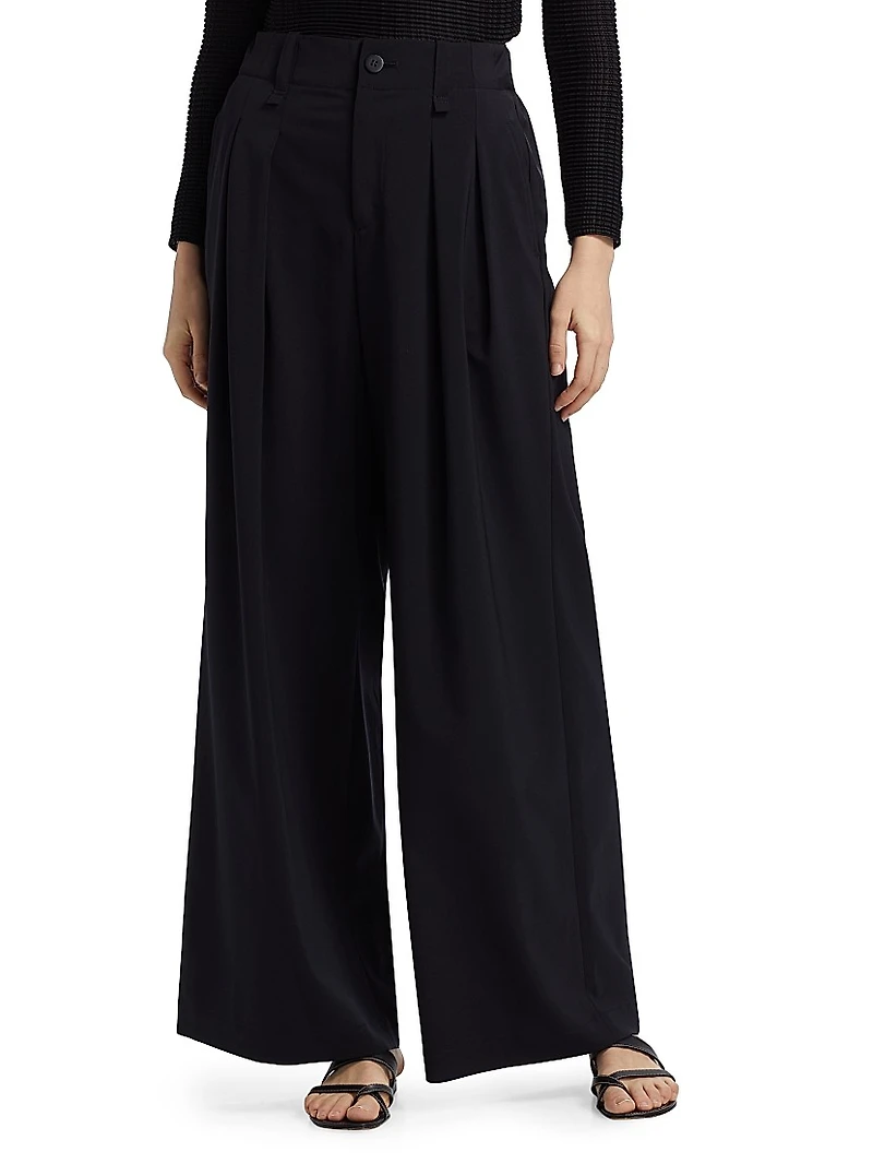 High-Rise Wide-Leg Elasticized Pants