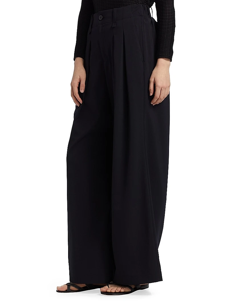 High-Rise Wide-Leg Elasticized Pants