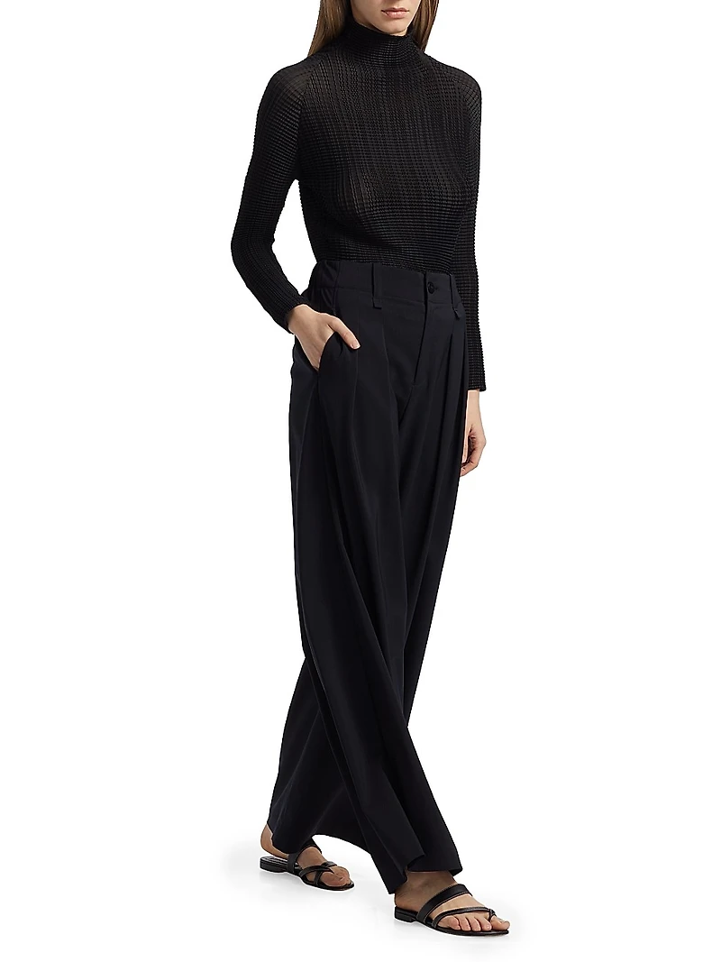 High-Rise Wide-Leg Elasticized Pants