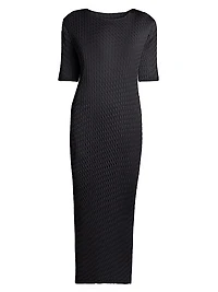 Sleek Pleats Midi-Dress
