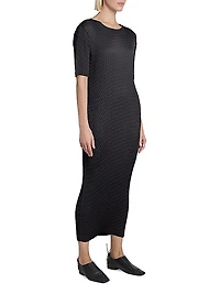 Sleek Pleats Midi-Dress