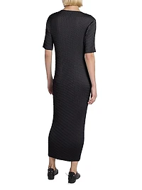 Sleek Pleats Midi-Dress