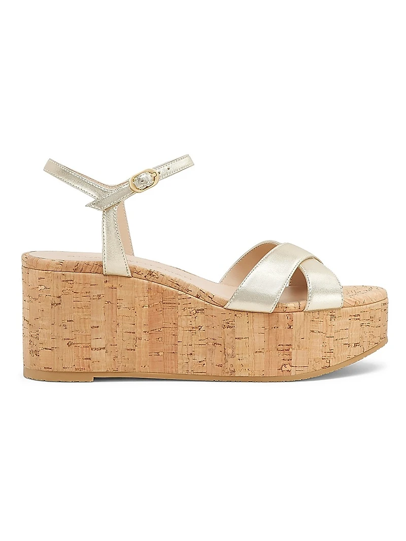 Dayna 65MM Wedge Leather Sandals