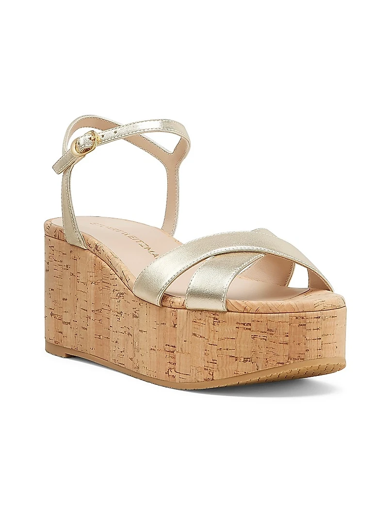 Dayna 65MM Wedge Leather Sandals