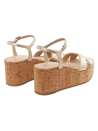 Dayna 65MM Wedge Leather Sandals