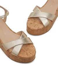 Dayna 65MM Wedge Leather Sandals
