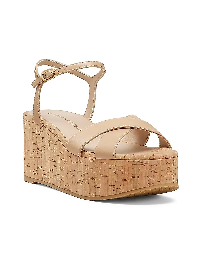 Dayna 65MM Wedge Leather Sandals