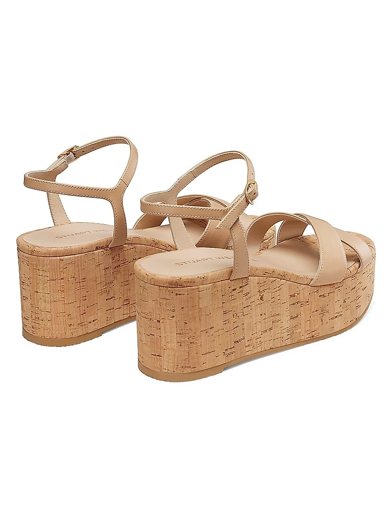 Dayna 65MM Wedge Leather Sandals