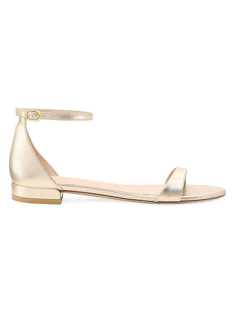 Nudist Metallic Leather Sandals