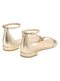 Nudist Metallic Leather Sandals