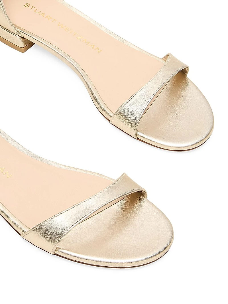 Nudist Metallic Leather Sandals